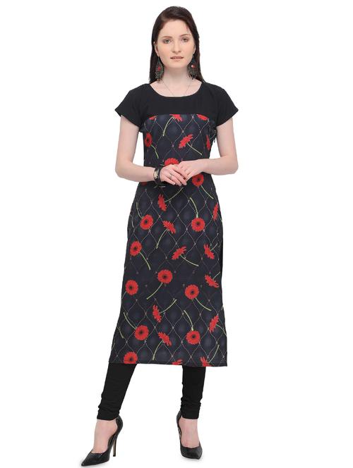 digital floral printed straight kurta - 16114108 - Very Small Image - 1