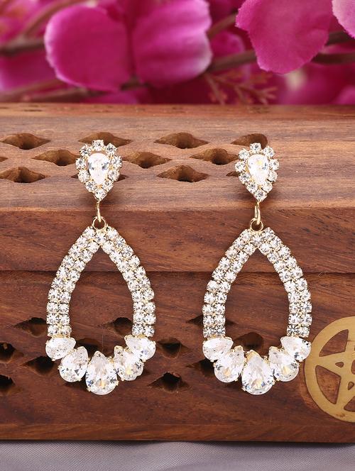 gold zinc drop earring - 16114179 - Very Small Image - 1