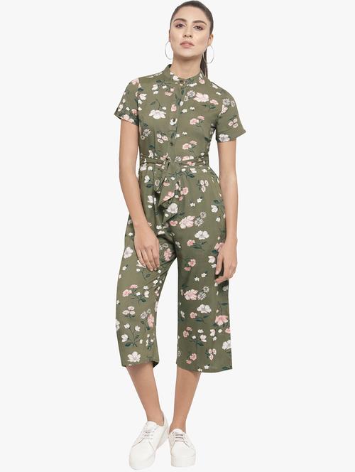 floral tie front jumpsuit - 16114473 - Very Small Image - 1