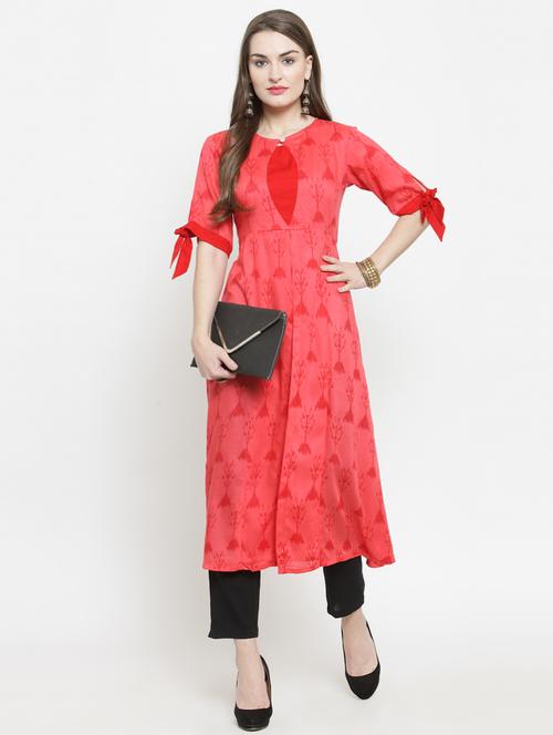 ikat printed a-line kurta - 16119580 - Very Small Image - 1