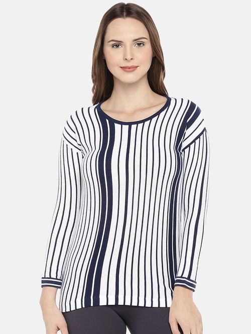 drop shoulder striped top - 16120188 - Very Small Image - 1