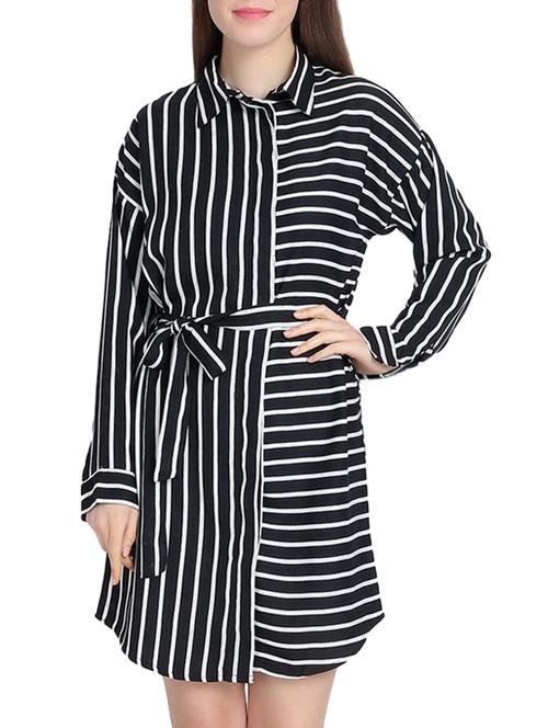 tie knot striped shirt dress - 16124064 - Very Small Image - 1