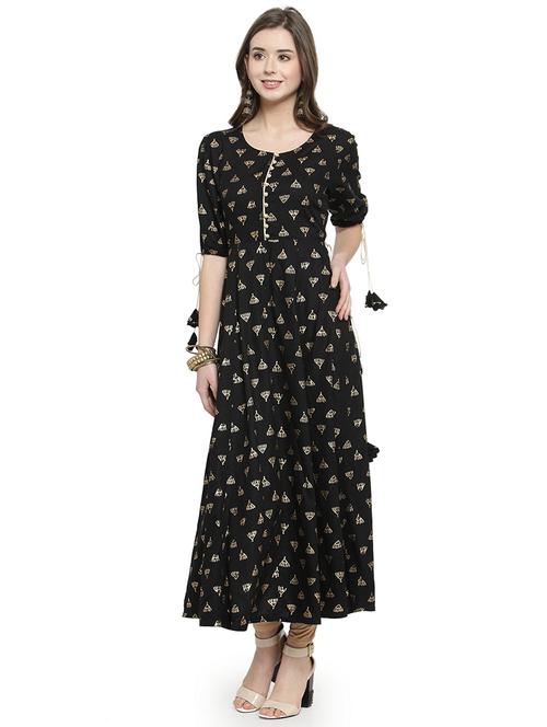 foil print anarkali kurta - 16128949 - Very Small Image - 1
