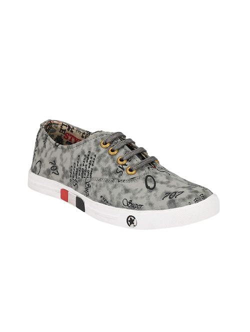 grey leatherette lace up sneakers - 16130037 - Very Small Image - 1