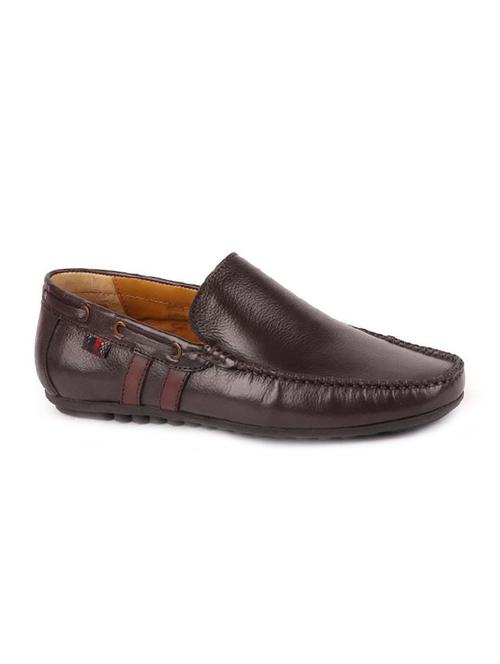 brown leather office wear loafers - 16131142 - Very Small Image - 1