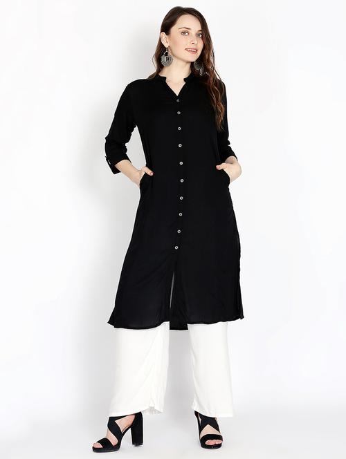 solid straight kurta - 16131151 - Very Small Image - 1