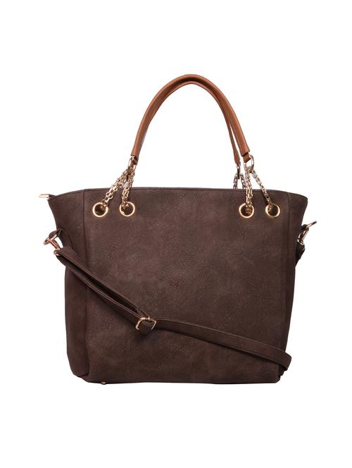 brown leatherette (pu) handbag - 16131970 - Very Small Image - 1
