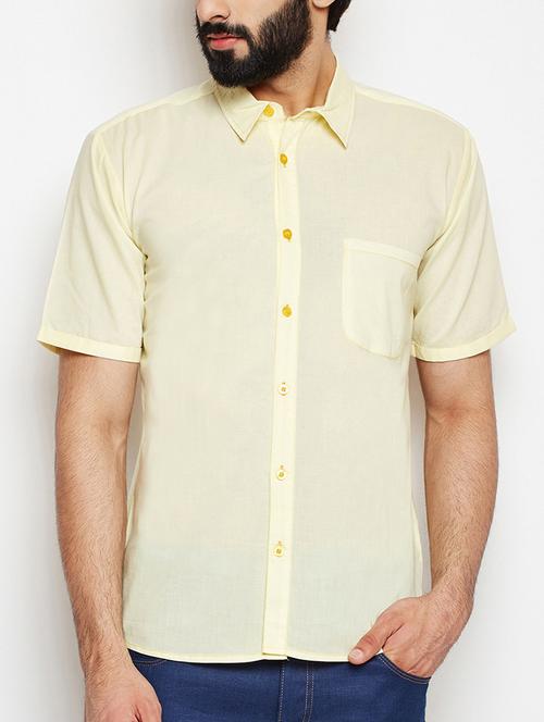 yellow solid casual shirt - 16133512 - Very Small Image - 1