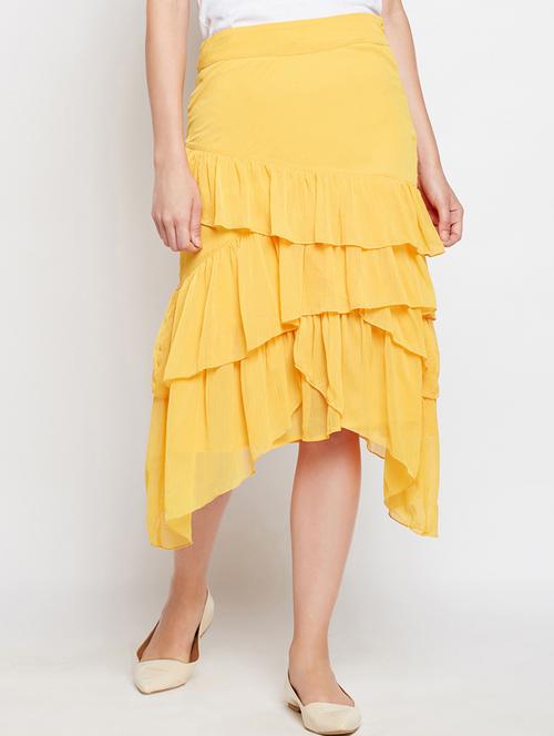 asymmetric hem ruffled skirt - 16133611 - Very Small Image - 1