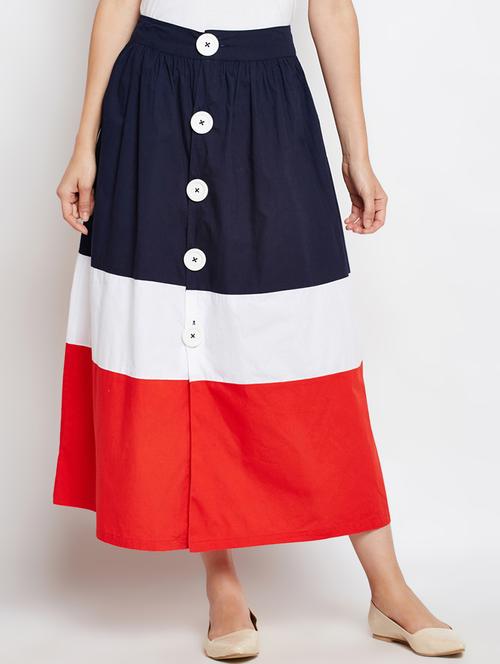 color block button up a-line skirt - 16133612 - Very Small Image - 1