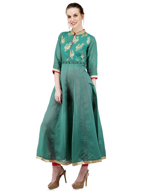 conversational anarkali kurta - 16134008 - Very Small Image - 1
