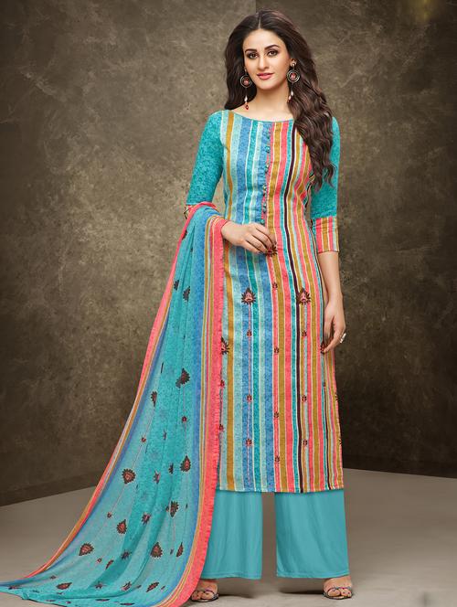 printed unstitched suit - 16134203 - Very Small Image - 1