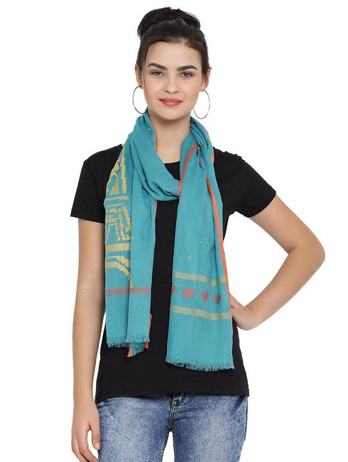 blue cotton stole - 16134386 - Very Small Image - 1