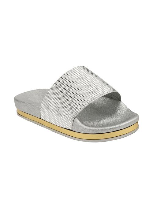 silver slip on  flip flops - 16134773 - Very Small Image - 1