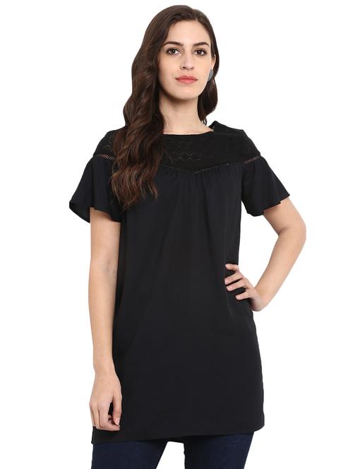 lace panel gather detail tunic - 16136108 - Very Small Image - 1