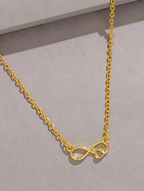 gold metal long necklace - 16136754 - Very Small Image - 1