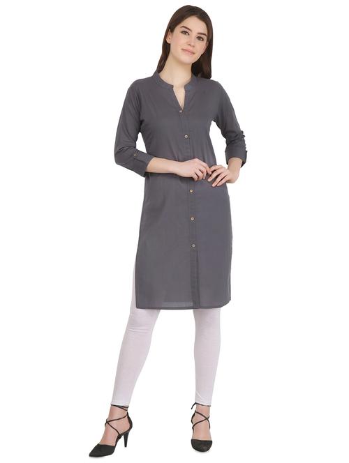 solid straight kurta - 16138617 - Very Small Image - 1