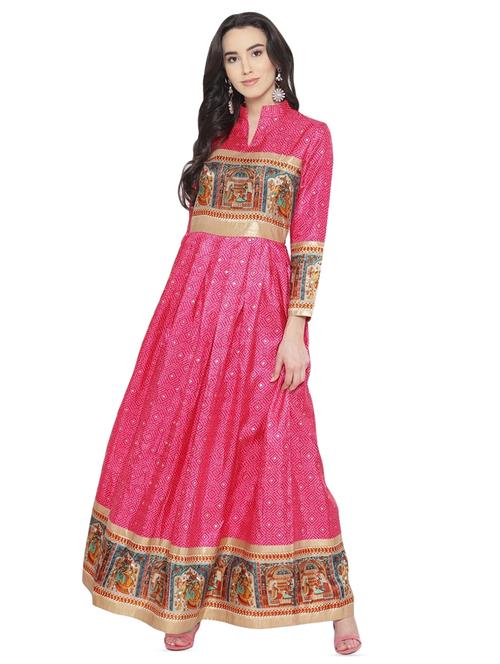 conversational fit & flare kurta - 16138767 - Very Small Image - 1