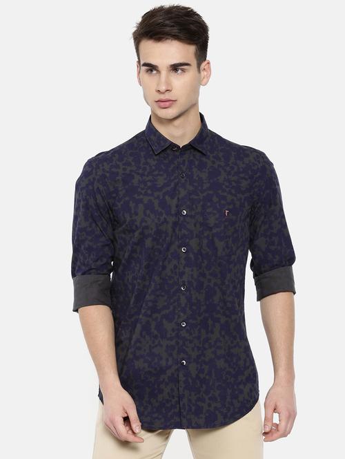 blue printed casual shirt - 16139177 - Very Small Image - 1