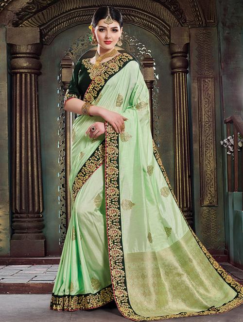 zari motifs gota patti saree with blouse - 16139616 - Very Small Image - 1