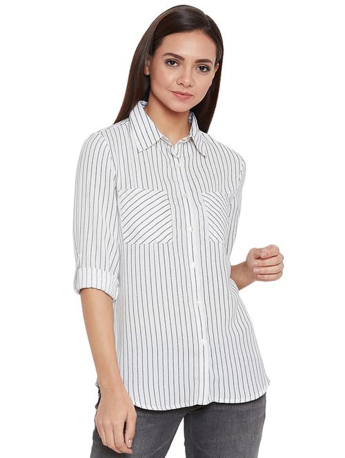 roll up sleeved striped shirt - 16139837 - Very Small Image - 1