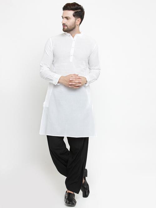 white solid long kurta - 16140041 - Very Small Image - 1