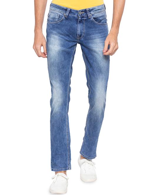 blue heavy washed denim jeans - 16140315 - Very Small Image - 1