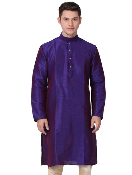 purple dupion long kurta - 16141781 - Very Small Image - 1
