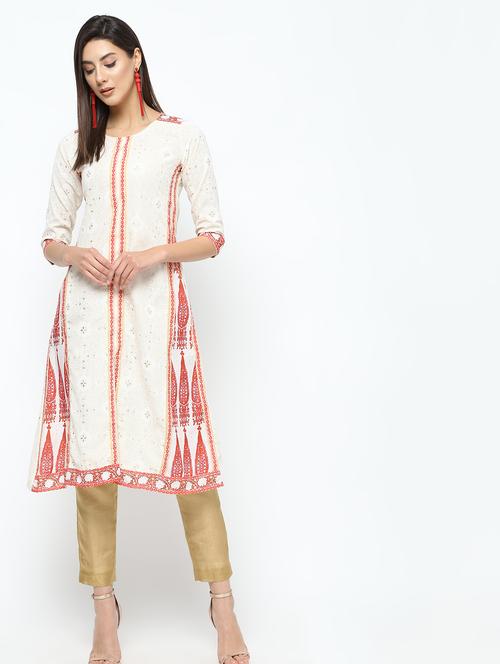 printed a-line kurta - 16141921 - Very Small Image - 1