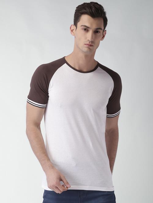 white color block raglan t-shirt - 16142309 - Very Small Image - 1