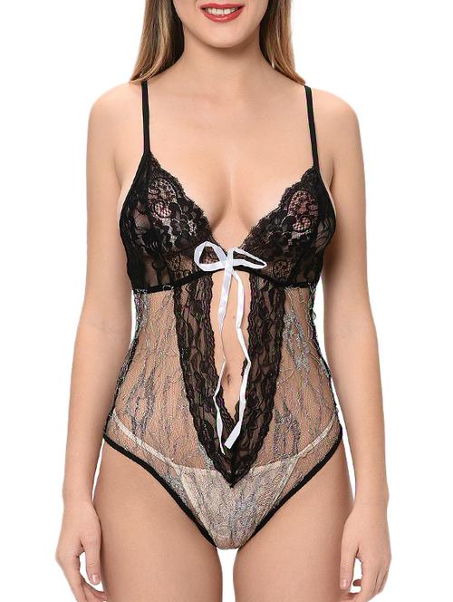 cut out laced babydoll - 16142700 - Very Small Image - 1