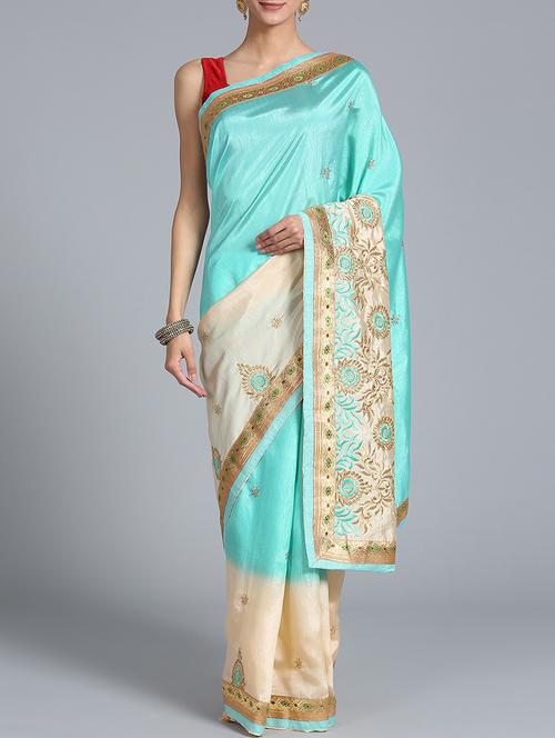 ombre embroidered saree with blouse - 16142973 - Very Small Image - 1