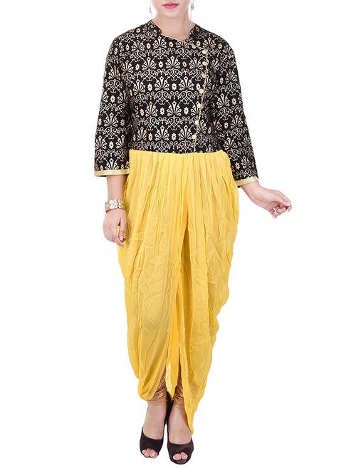 dhoti look cowl printed kurta - 16143139 - Very Small Image - 1