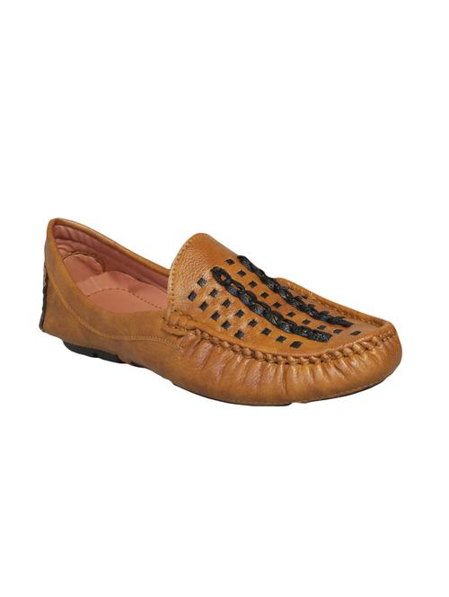 tan leatherette slip on loafers - 16158014 - Very Small Image - 1