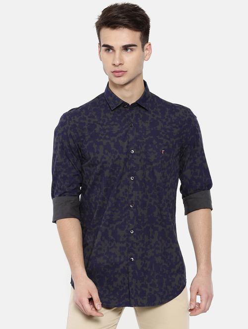 blue printed casual shirt - 16158282 - Very Small Image - 1