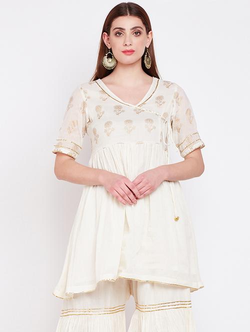 block print flared kurti - 16158342 - Very Small Image - 1
