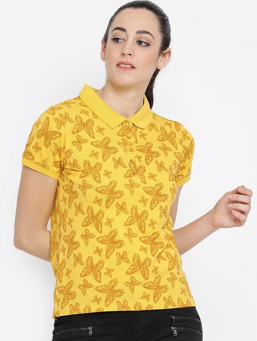 polo neck butterfly printed top - 16158973 - Very Small Image - 1