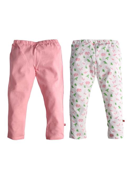 set of 2 multi colored cotton leggings - 16159316 - Very Small Image - 1