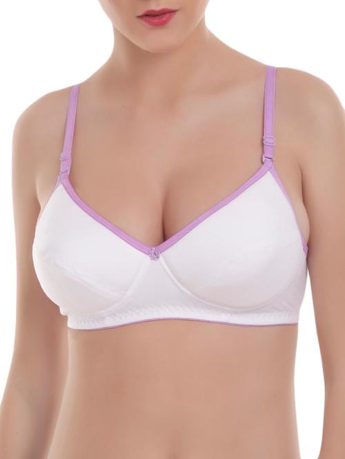 contrast seam floral patch bra - 16159545 - Very Small Image - 1