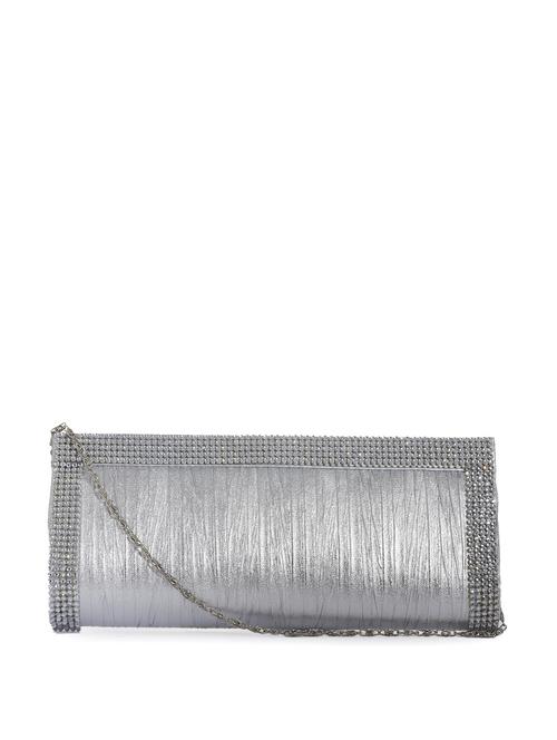 Silver clutch with crystal lace - 16161 - Very Small Image - 1