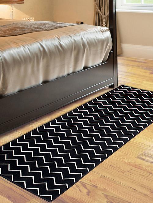 cotton multi purpose jacquard kitchen/bedside runner -70x200 cm, black - 16165010 - Very Small Image - 1