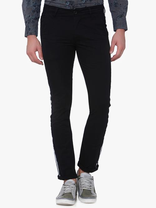 black solid chinos - 16165024 - Very Small Image - 1