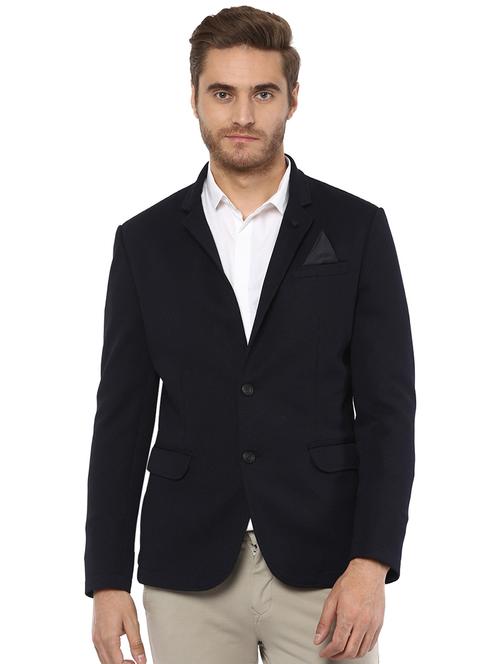 blue polyester single breasted casual blazer - 16165195 - Very Small Image - 1