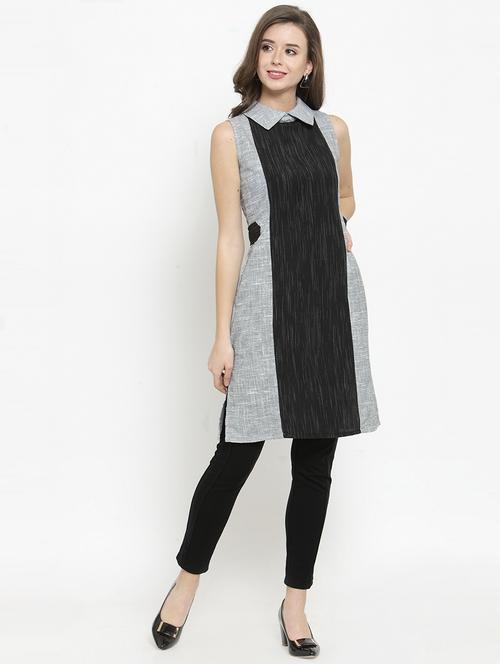 contrast straight kurta - 16165449 - Very Small Image - 1