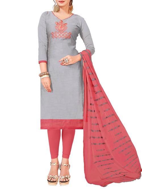 straight churidaar unstitched suit - 16166162 - Very Small Image - 1
