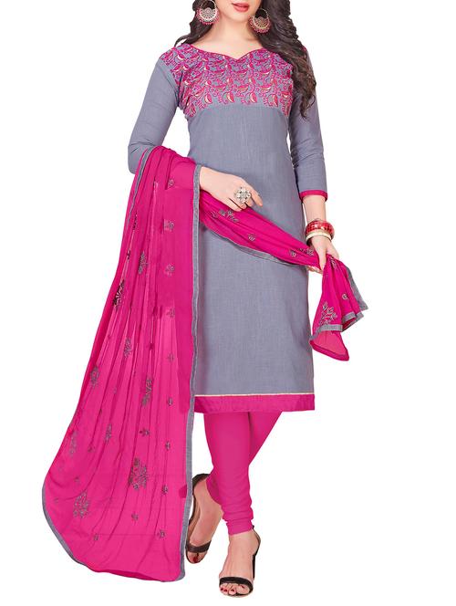 straight churidaar unstitched suit - 16166180 - Very Small Image - 1