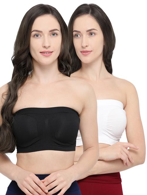 set of 2 ruched detail tube bras - 16167111 - Very Small Image - 1