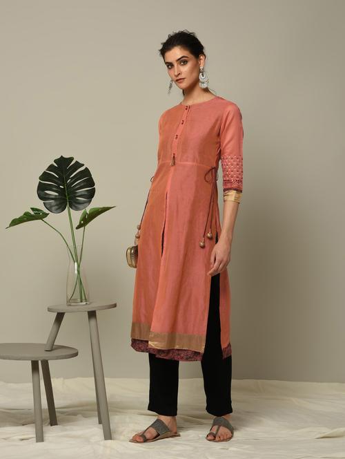 floral embroidered layered kurta - 16167221 - Very Small Image - 1