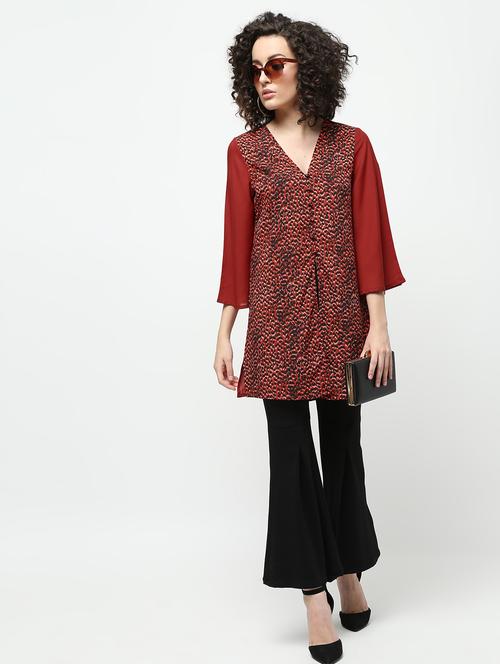 front slit animal print tunic - 16167805 - Very Small Image - 1