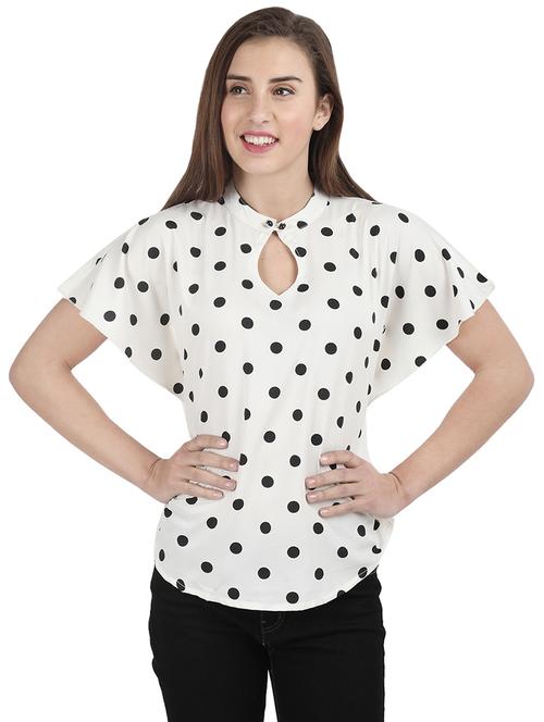 curved hem polka dots top - 16168862 - Very Small Image - 1